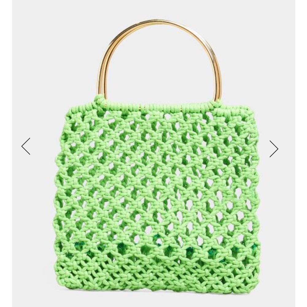 Green Crochet Handle Bag